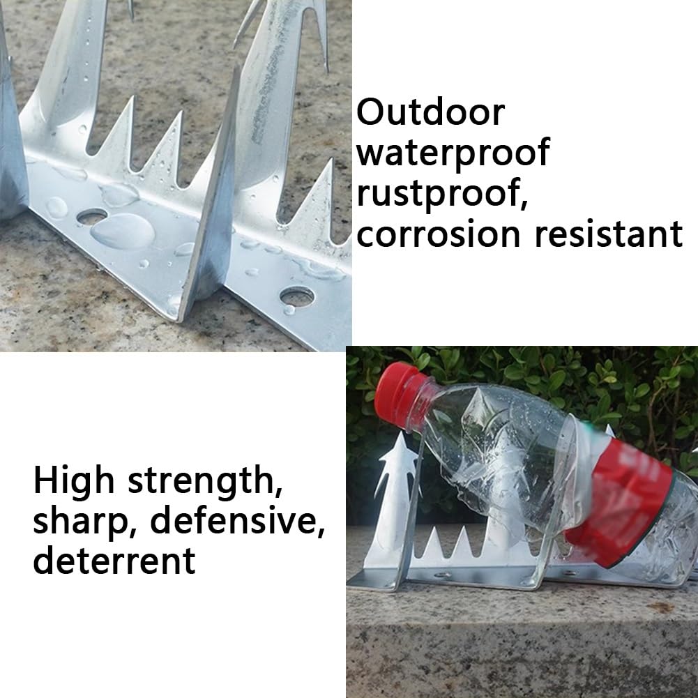 Rygcrud Pinchos Metálicos Anti-Escalada para Vallas Y Muros, 2mm De Espesor Acero Galvanizado Alambre De Púas Disuadir El Robo Alambre De Espino para Jardín Techo/Railing(Black)