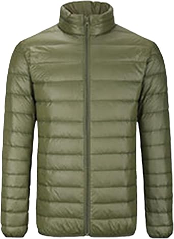 SOMTHRON Mens Winter Thermal Hooded Puff Parka Jacket Lightweight Zip Up Quilted Padded Coat Outwear