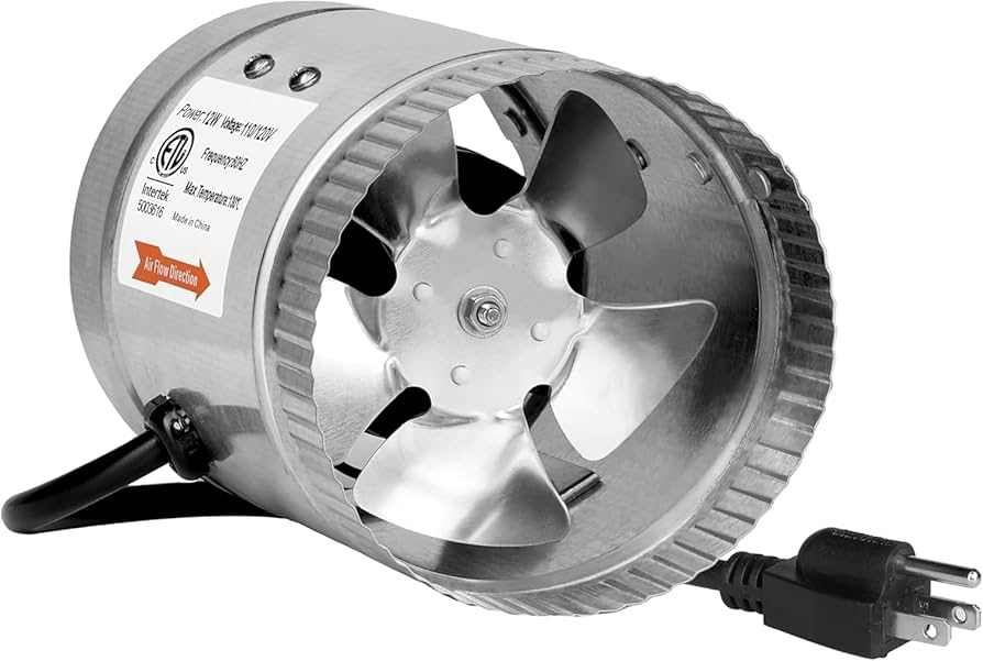iPower 4 Inch 100 CFM Inline Duct Fan with Low Noise