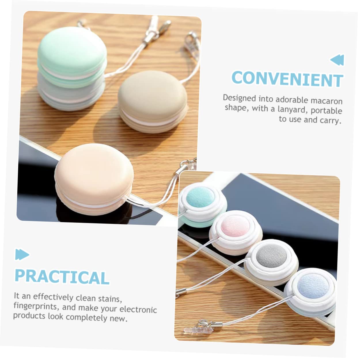 32 Pièces Essuie-glace De Téléphone Lingettes Nettoyantes Pour Écran Tampon De Nettoyage D'écran Lingettes Nettoyantes Pour Lunettes Touche Macaron L'ordinateur Pp+silicone