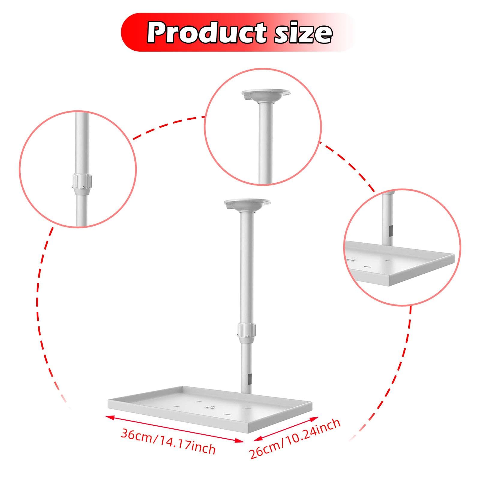 Supporto da soffitto con Vassoio per proiettore, Supporto telescopico per proiettore, Robusto per proiettore per casa, Camera da Letto, Sala