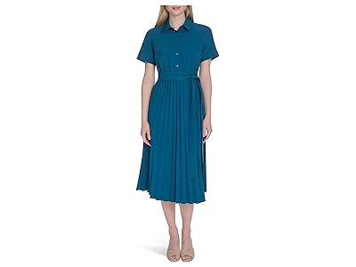 Calvin Klein Commuter Pleated Shirt Dress Women