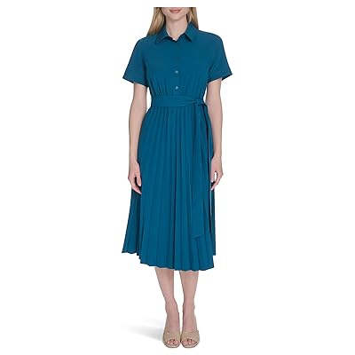 Calvin Klein Commuter Pleated Shirt Dress Women