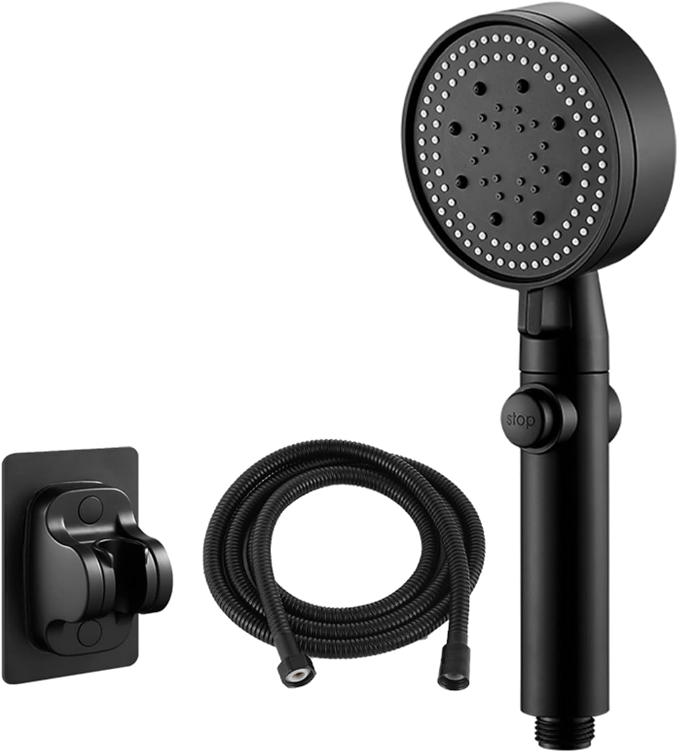 High Pressure Water Saving Shower, Handheld Shower Head Set, 6 Setting Handheld Shower Head with Spa Spray Mode, Shower Head High Pressure with Hose (Black-2)