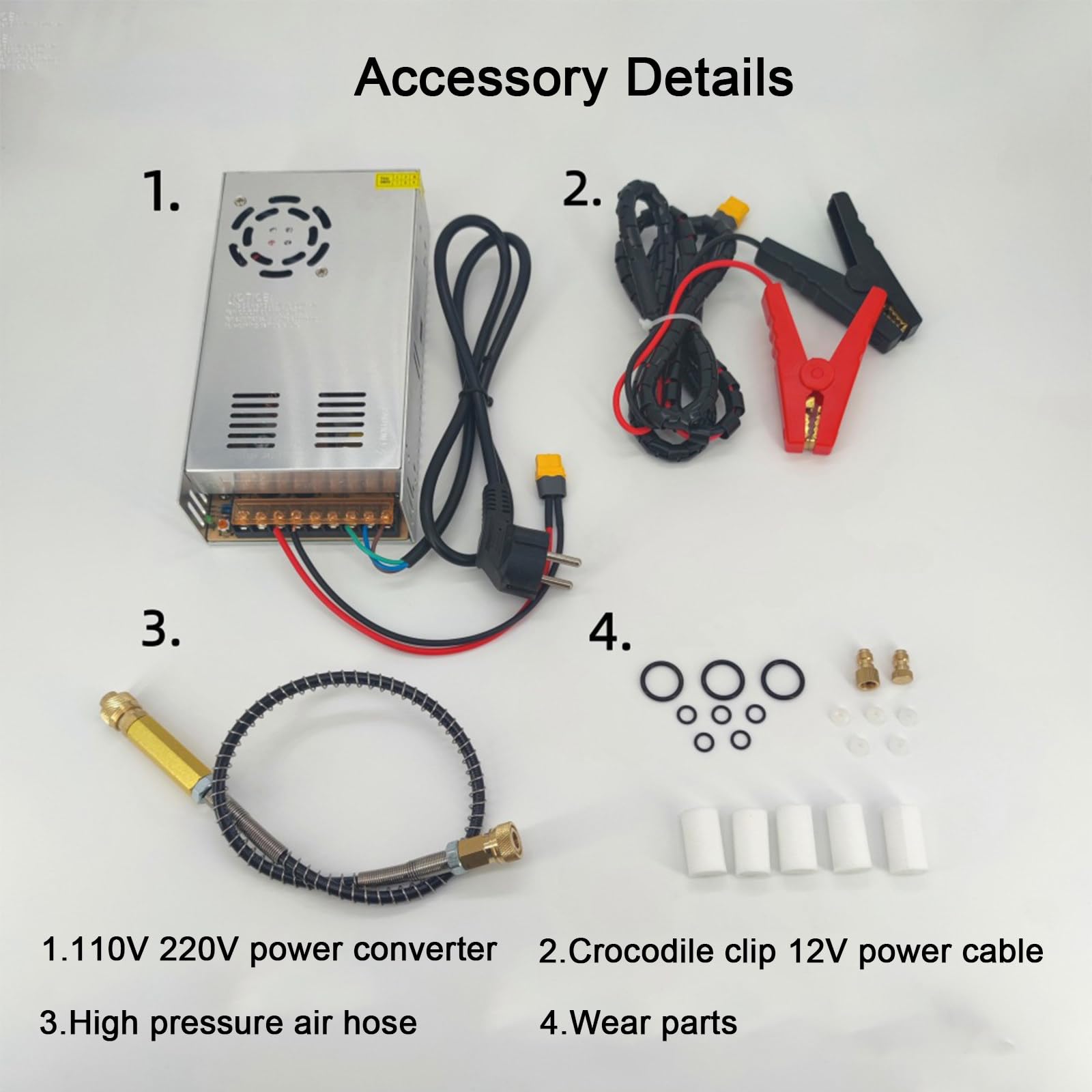 Compresor de aire portátil, arranque de un botón, 4500 psi/30 Mpa, sin aceite/agua, compresor HPA para paintball y tanque de buceo, alimentado por el hogar 220 V CA o coche 12 V CC