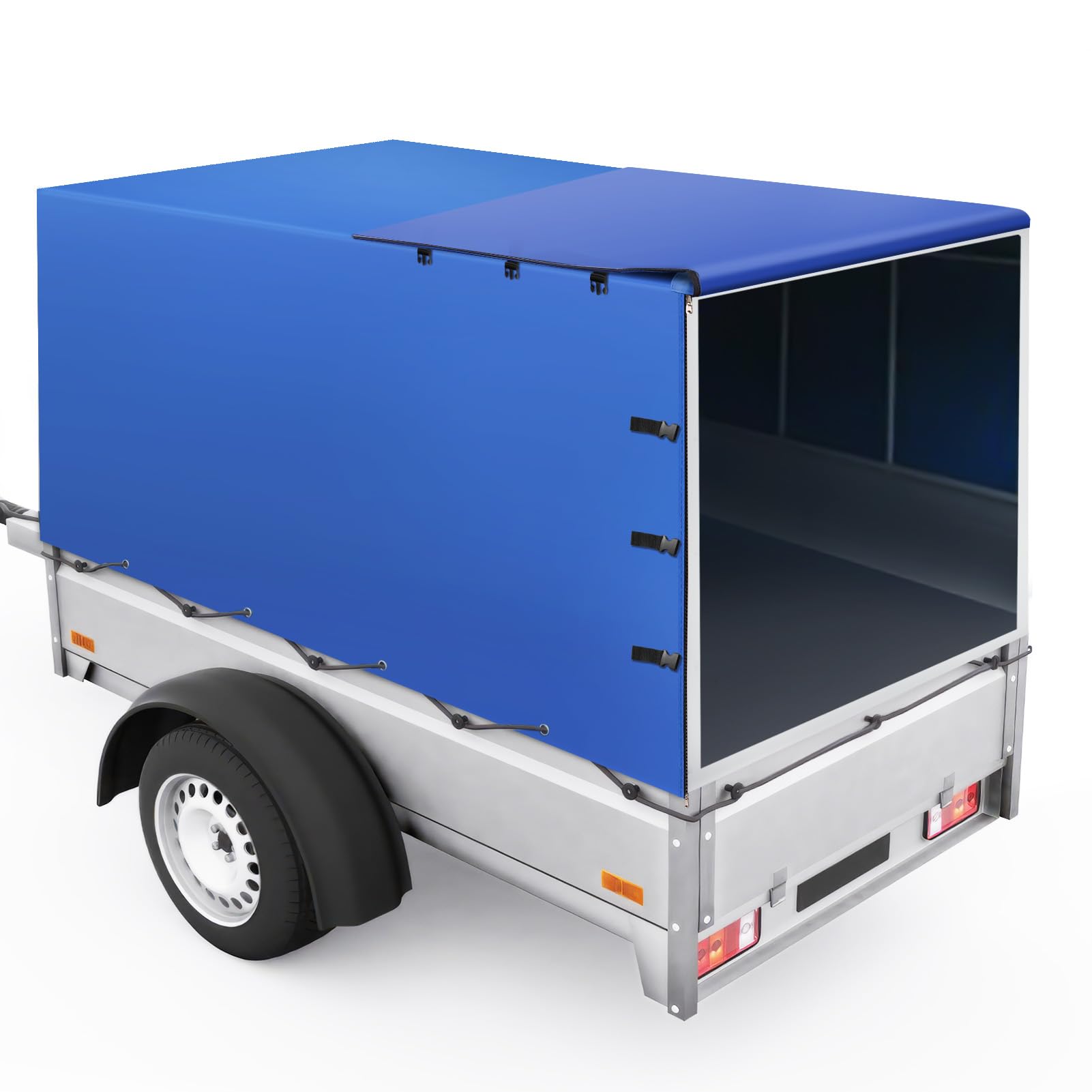 Anhänger Plane 210x114x90cm inkl. Planenseil | Anhängerplane Flachplane aus PVC Planenmaterial | Verstärkte Stema Hänger Abdeckplane für 700kg PKW Autoanhänger | Abdeckplane Anhänger Abdeckung