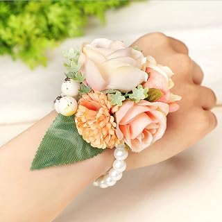 Faux Pearl Bracelet, Romantic Wedding Hand Flower, Anniversary Party Decor, Mother's Day, for Wedding, Dance, Cocktail, Homecoming