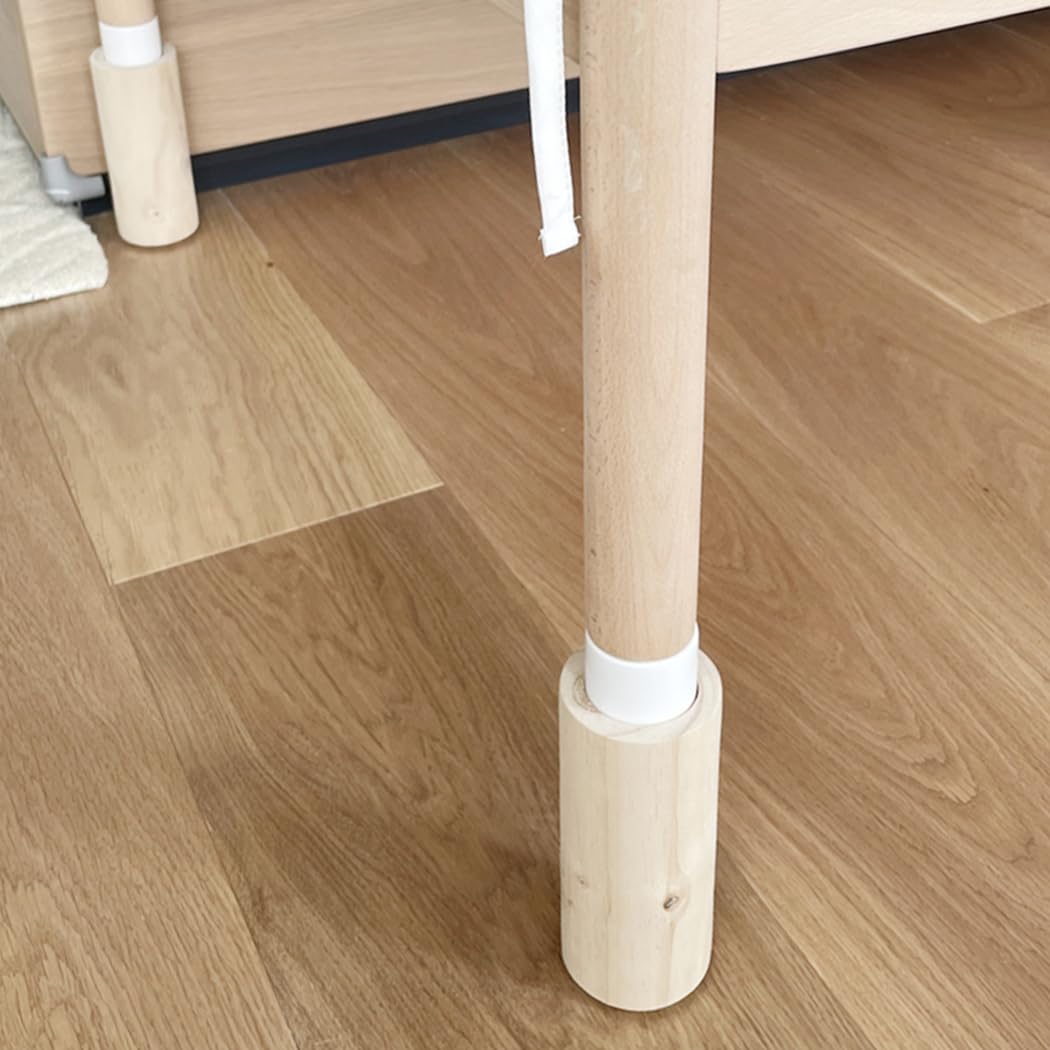 Rialzi per Letto da 4 Pezzi Rialzi per Mobili in Legno Massello Dispositivo Aumentato Gambe per Divani Resistenti Supporta Fino a 500 kg Piedini del Tavolo (Ø8cm-Increase Height 5cm)
