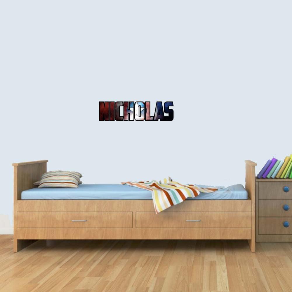 S Personalised Super Herp Shield Childrens Name Stickers Wall Art Decal Vinyl for Boys/Girls Bedroom