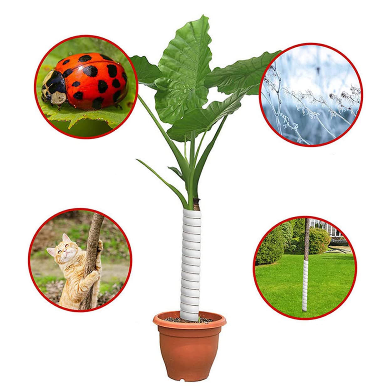 SUPVOX 2Pcs Tree Trunk Protector Guards Durable Bark Protectors for Garden Lightweight Tree Wraps for Damaged Bark Deer Resistant Tree Tubes Easy to Use Tree Guard