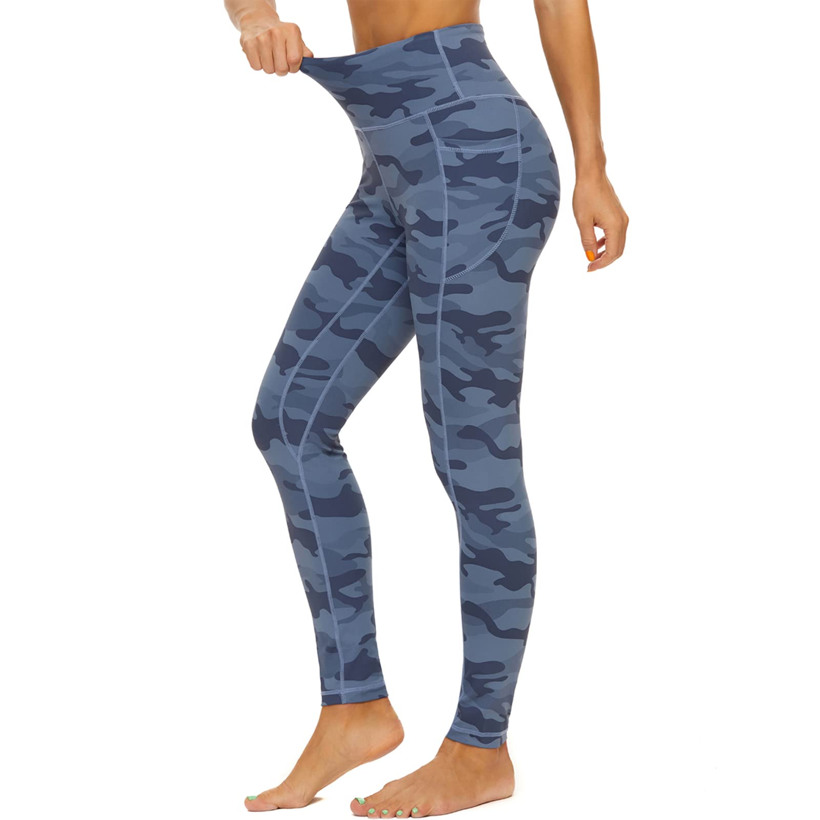 Devirld Legging pour femme avec poches gainantes, taille haute, pour yoga, gym, entraînement