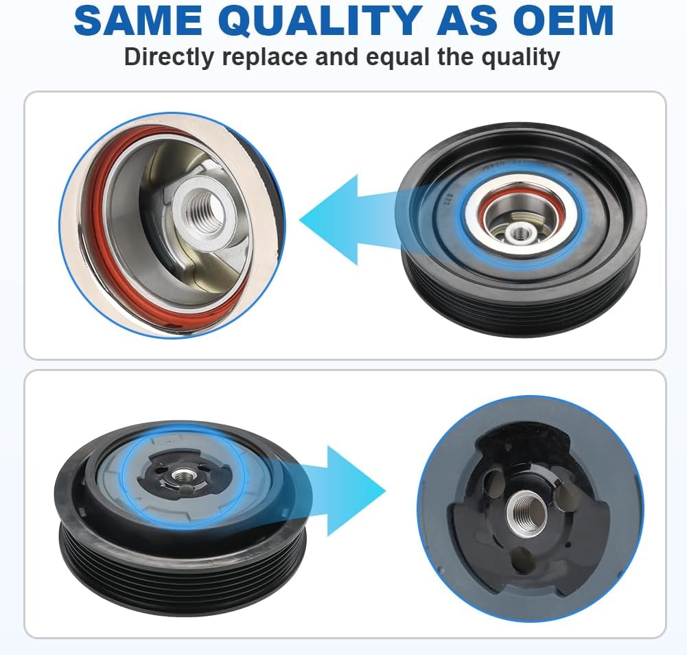 JDMON Air Conditioning A C Compressor Clutch Compatible with Dodge Caliber Jeep Compass MK49/MP Patriot MK74/MP L4 1.8L 2.4L 2009-2017 Replace 158388, 55111610AA, 55111610AB, 55111610AC, RL111610AB