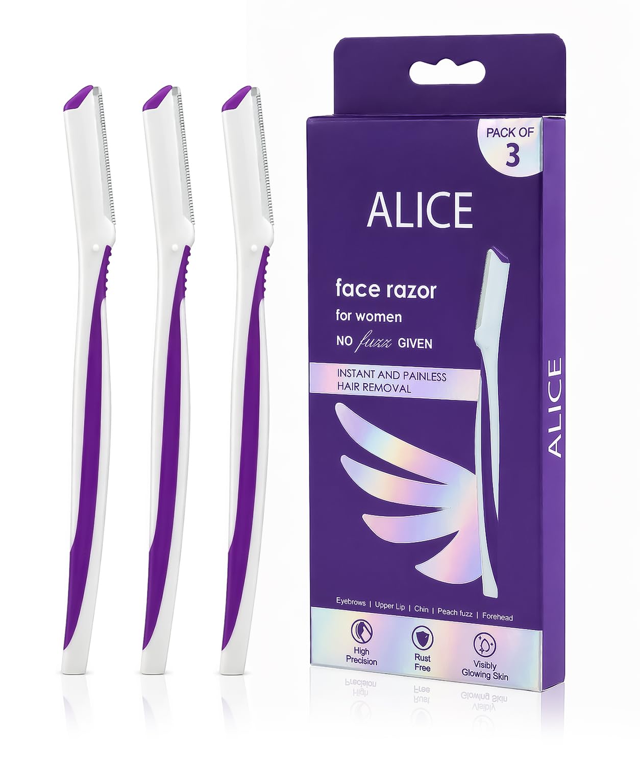 Alice - Face Razor, Pack Of 3 PCS, Instant and Painless Facial
