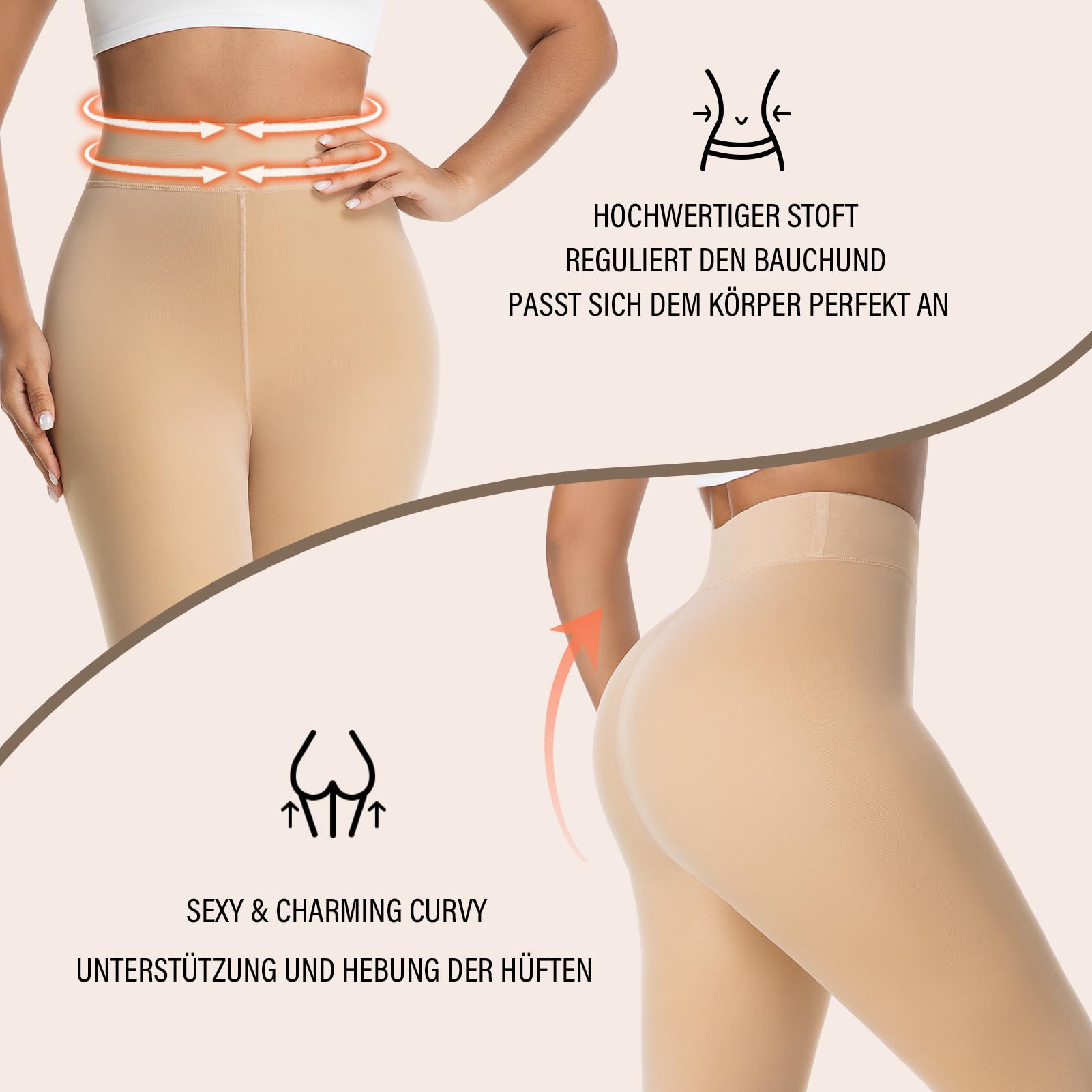 DIKER Collant Termici Donna, Calzamaglia Termica Donna Invernali con Fodera in Pile Morbido, Alta Elasticizzata, Calzamaglia Coprenti a Vita Alta con Versione Lunga