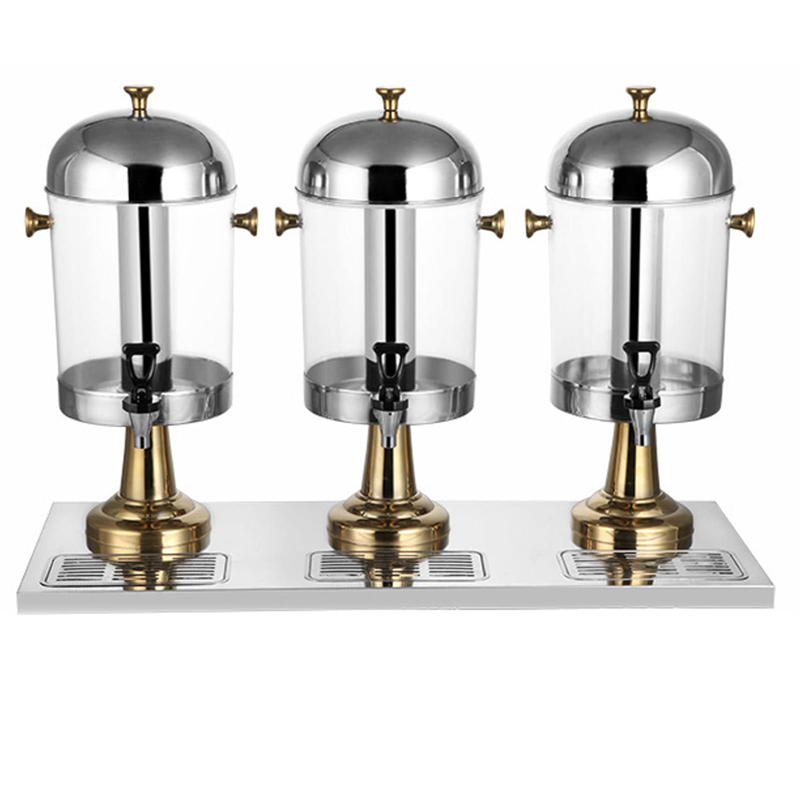 Dispensador de bebidas comercial, máquina de bebidas de 3 cuencos de 24 litros con grifo, máquina para hacer granizados para fiestas, cafeterías, restaurantes, bares y uso doméstico, acero inoxidable