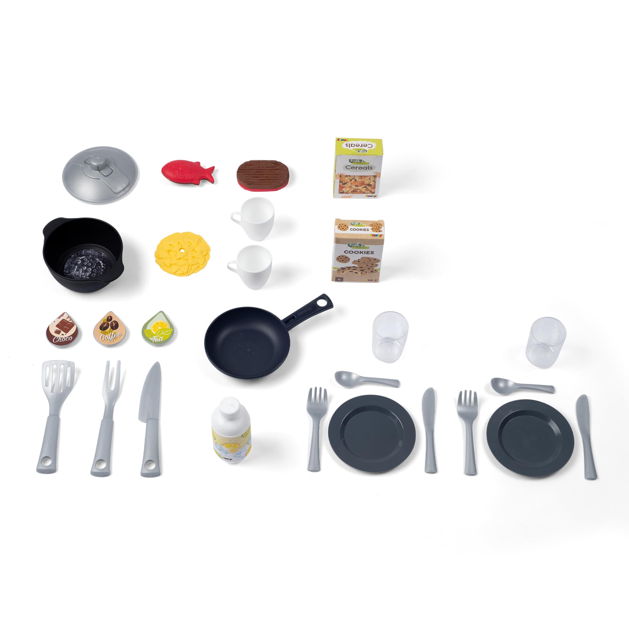 Smoby - Cucina Studio, 7600311056, +3 anni, trendy, 27 accessori, altezza 99 cm