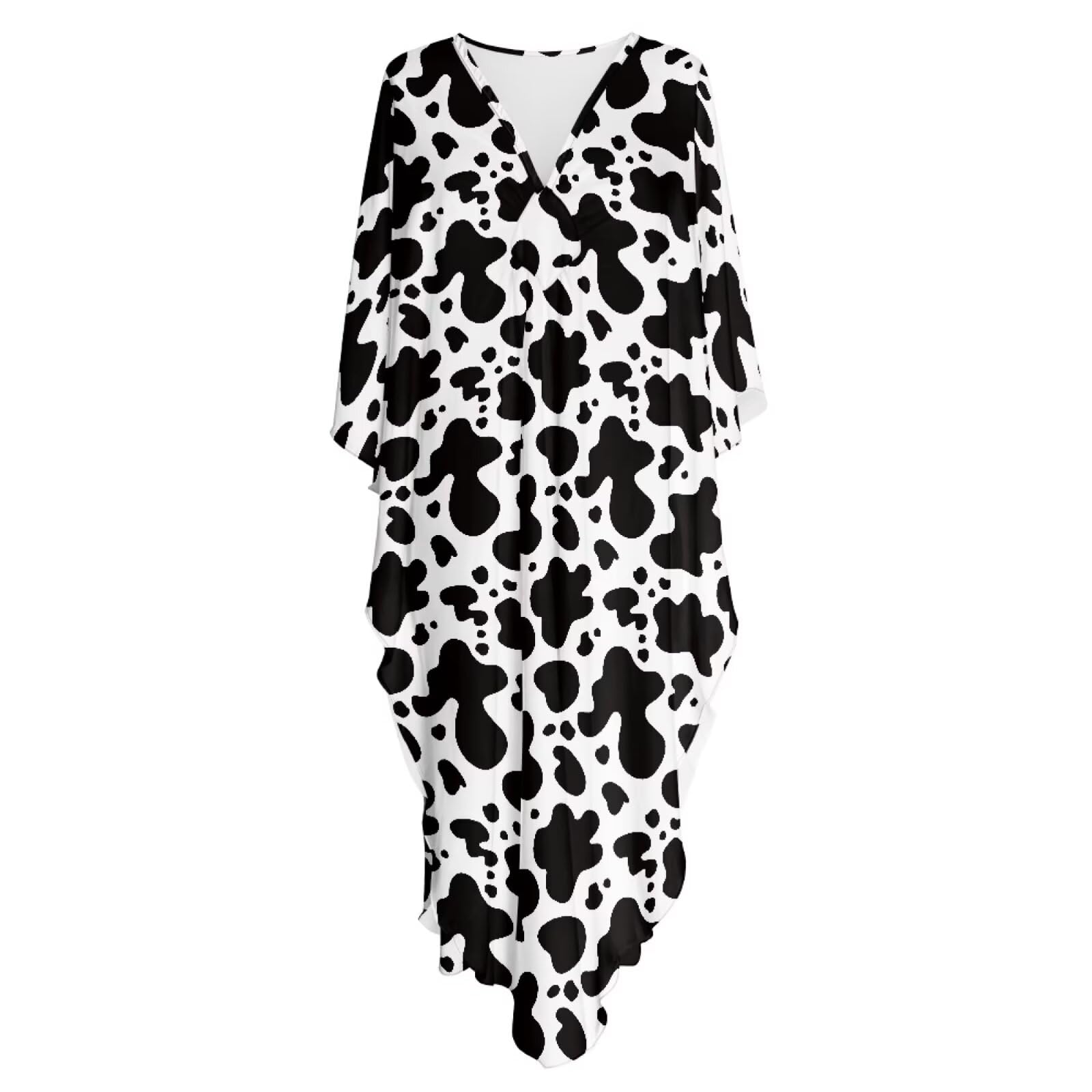 Poceacles Vestido caftán para mujer, talla grande, para cubrir el traje de baño, manga murciélago, verano, largo, caftán, playa, vestido maxi