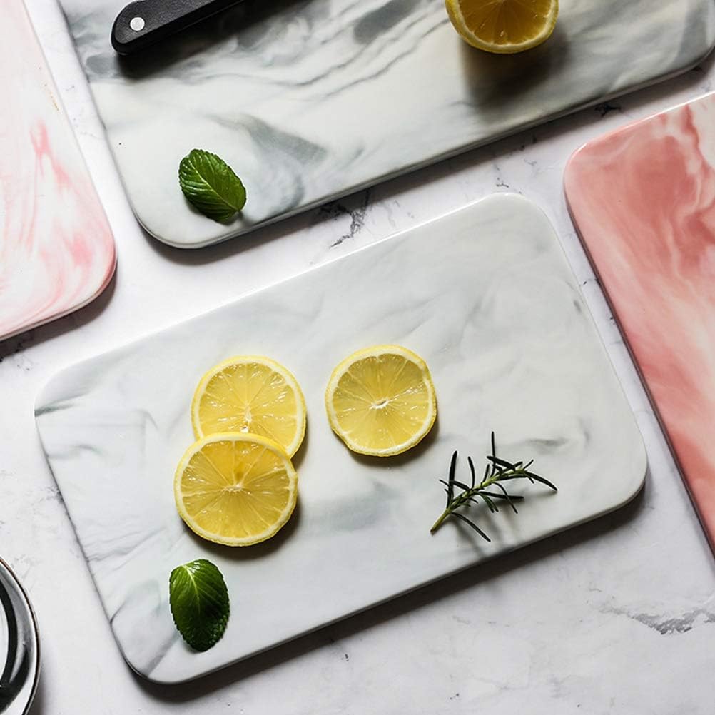 Cutting Board 1pc Cutting Board Nordic Style Breadboard Dessert Serving Tray Ceramic Chopping Board Rectangular Plate for Kitchen(Color : A Size : 26.00X15.70X1.00cm) (B 30.00X19.80X1.00cm) (B 26.0