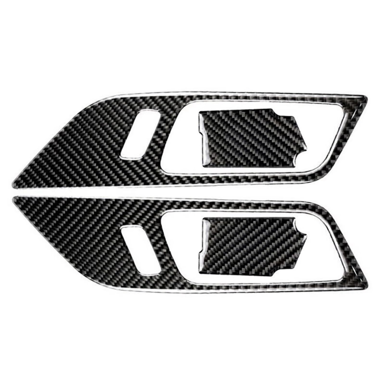 BeiZhengbhD Pull Handle Inner Trim for Mustang 2015 2016 2017 4Pcs Car Carbon Fiber Interior Door Handle Bowl Sticker