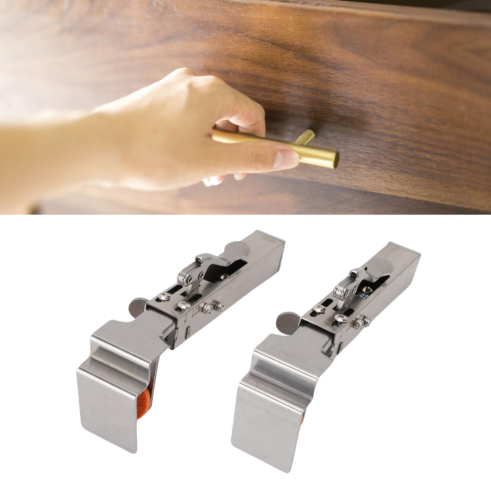 Zerodis Morsetto per Installazione Frontale del Cassetto Morsetto Regolabile in Acciaio Inossidabile per Pannello Lavorazione del Legno con Bolla e Matita, Confezione da 2 per Allineamento Rapido per