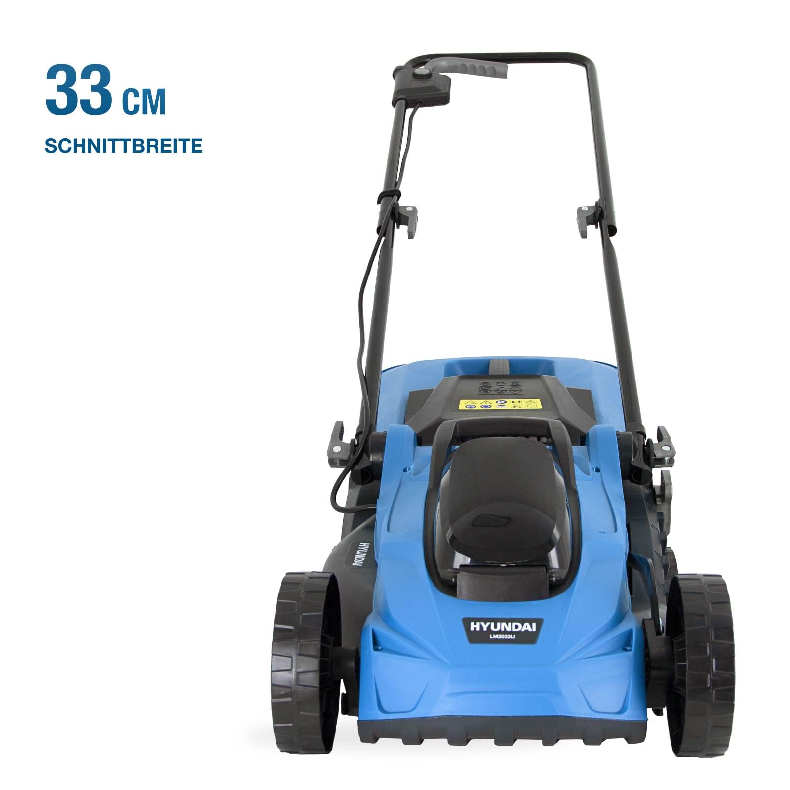 HYUNDAI 20V Akku-Rasenmäher mit 4.0Ah Akku und Ladegerät | Brushless Motor, 33 cm Schnittbreite, 35 L Korb, zentrale Höhenverstellung, leicht, kompakt und kabellos