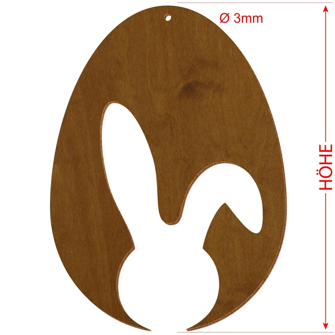 Uova di Pasqua in legno colorato V2, teak, decorazione per Pasqua, motivo uovo di Pasqua, 5, altezza (dimensione): 44 cm di altezza