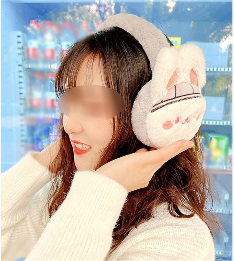 Adjustable Bunny Earmuffs Girls Winter Ears Warm Plush
