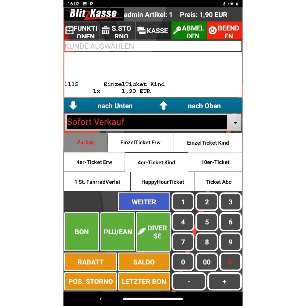 Mobiles Kassensystem für Gastronomie – 6" Handheld POS Kasse mit Bondrucker – ohne monatliche Gebühren – TSE-konform – für Restaurant, Café & Eisdiele – BLITZKASSE GASTRO BASIC
