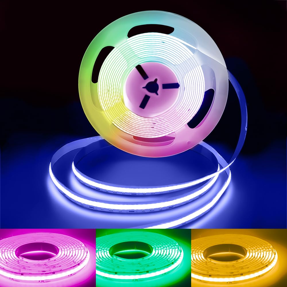 Striscia LED COB RGB 5m 12V - 810 LED/m, Dimmerabile, Per Decorazione Casa E Camera - Foto 6