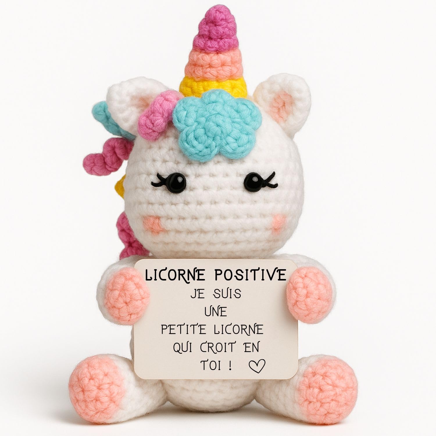 Licorne Positive© | Peluche Magique | Bonne Nuit & Reves | Objet Peur du Noir Enfant | Doudou Rassurant Petite Fille | Solution Veilleusse Cauchemar | Aide Sommeil Princesse | Poupee Reconfort Unicorn