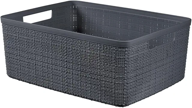Curver Juliet Jute Basket - 12L Recycled Plastic Rectangular Storage for Home