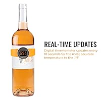 Vista 6 de Termómetro digital para botella de vino con pantalla LCD - Brazalete de temperatura de vino de lectura instantánea - Termómetro de botella de bebida