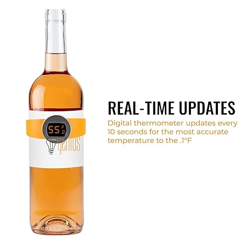 Miniatura 6 de Termómetro digital para botella de vino con pantalla LCD - Brazalete de temperatura de vino de lectura instantánea - Termómetro de botella de bebida