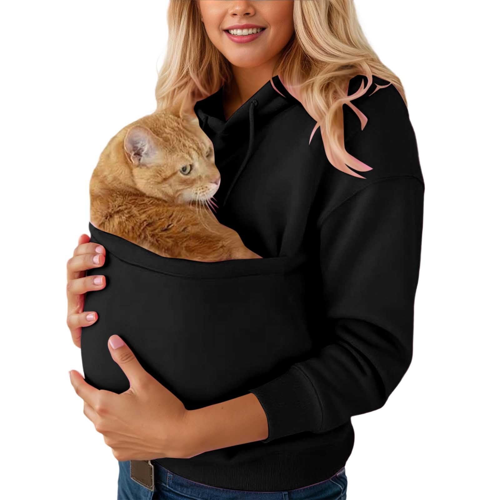 Sweat à capuche avec poche pour animaux pour transporter les chats anxieux au chaud