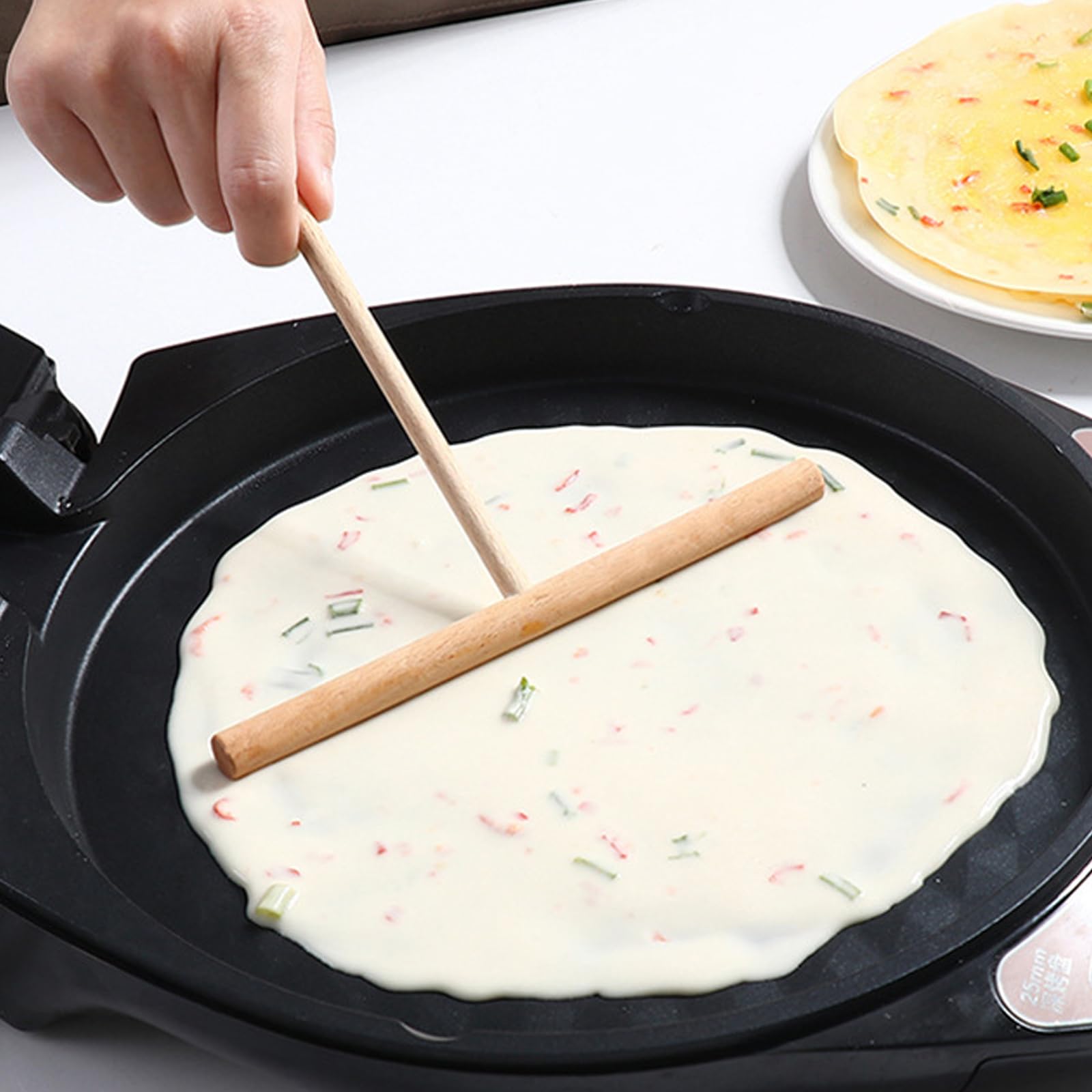 Pack De 3 étaleurs à Crêpes - 2 En Bois, 1 En Inox - Forme En T Pour Pâte Fine