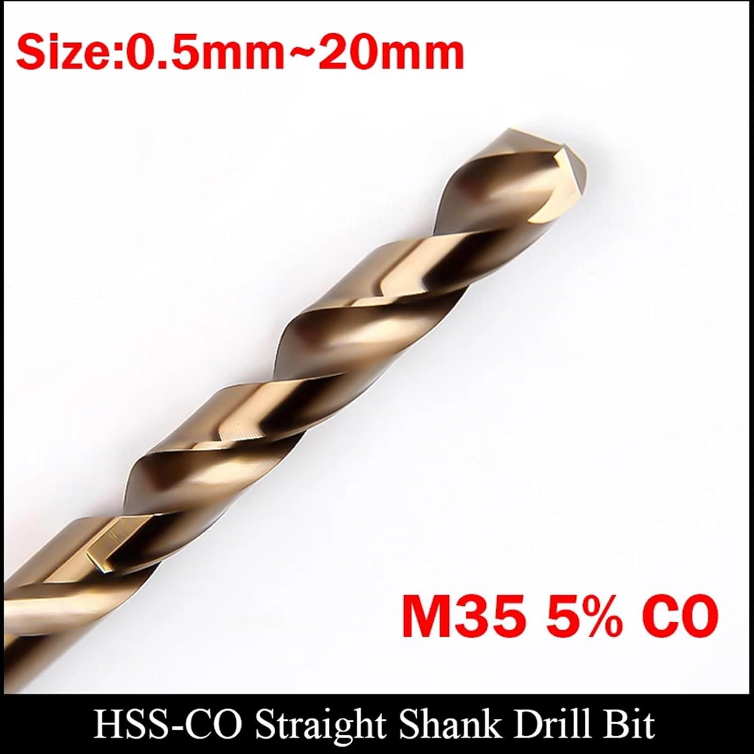 9.6mm 9.7mm 9.8mm 9.9mm 10mm Stainless Steel High Speed Steel Cobalt HSS CO HSS-CO Fully Ground Straight Shank Twist Drill Bit 1Pcs(1Pc 9.7mm)