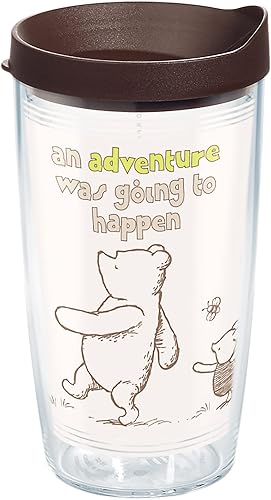 Tervis Vaso aislado de doble pared Disney hecho en Estados Unidos  Winnie the Pooh Group mantiene las bebidas frías y calientes, 16 onzas,