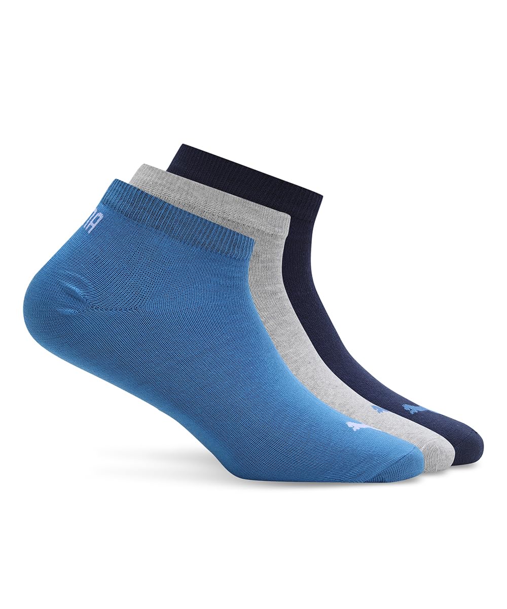 Puma Cotton Unisex-Adult Sneaker Plain 3P Ankle Length Socks, Aqua Blue-Cool Gray 7-Navy, 37/40 (68531401) (B0CVXP9N47) Amazon Price History, Amazon Price Tracker