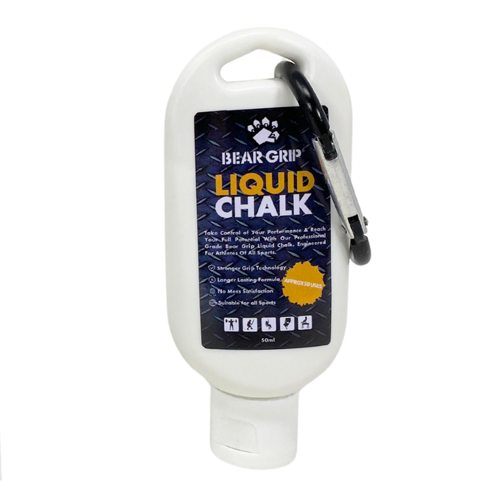 BEAR GRIP - LIQUID CHALK (CHOOSE between the three Sizes 50 ml, 100 ml or 250 ml), White, 50ml - Image 2