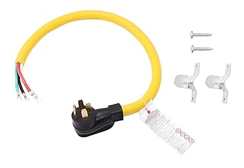 14-50 14-50P 4 Prong 3 Feet 6 AWG 120V/240V 50 Amp Generator RV Dryer Cable Cord