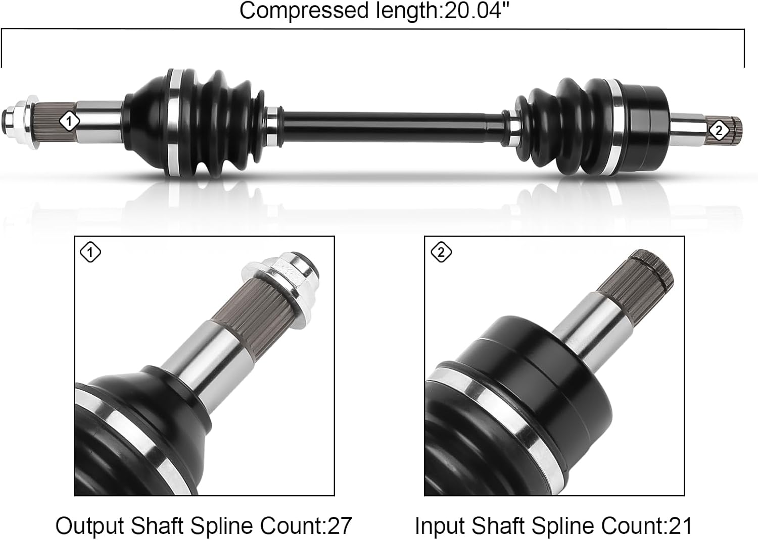 Front Left Right Passenger Driver Side CV Axles set For 2009-2014 For Yamaha Grizzly 550,2007-2013 For Yamaha Grizzly 700,2017-2020 For Yamaha Kodiak 700,2016 For Yamaha Kodiak 700K 2pcs
