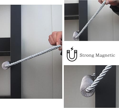 Miniatura 5 de Alzapaños magnéticos para cortinas, paquete de 2 soportes de cortina para cortinas modernos, alzapaños decorativos para cortinas