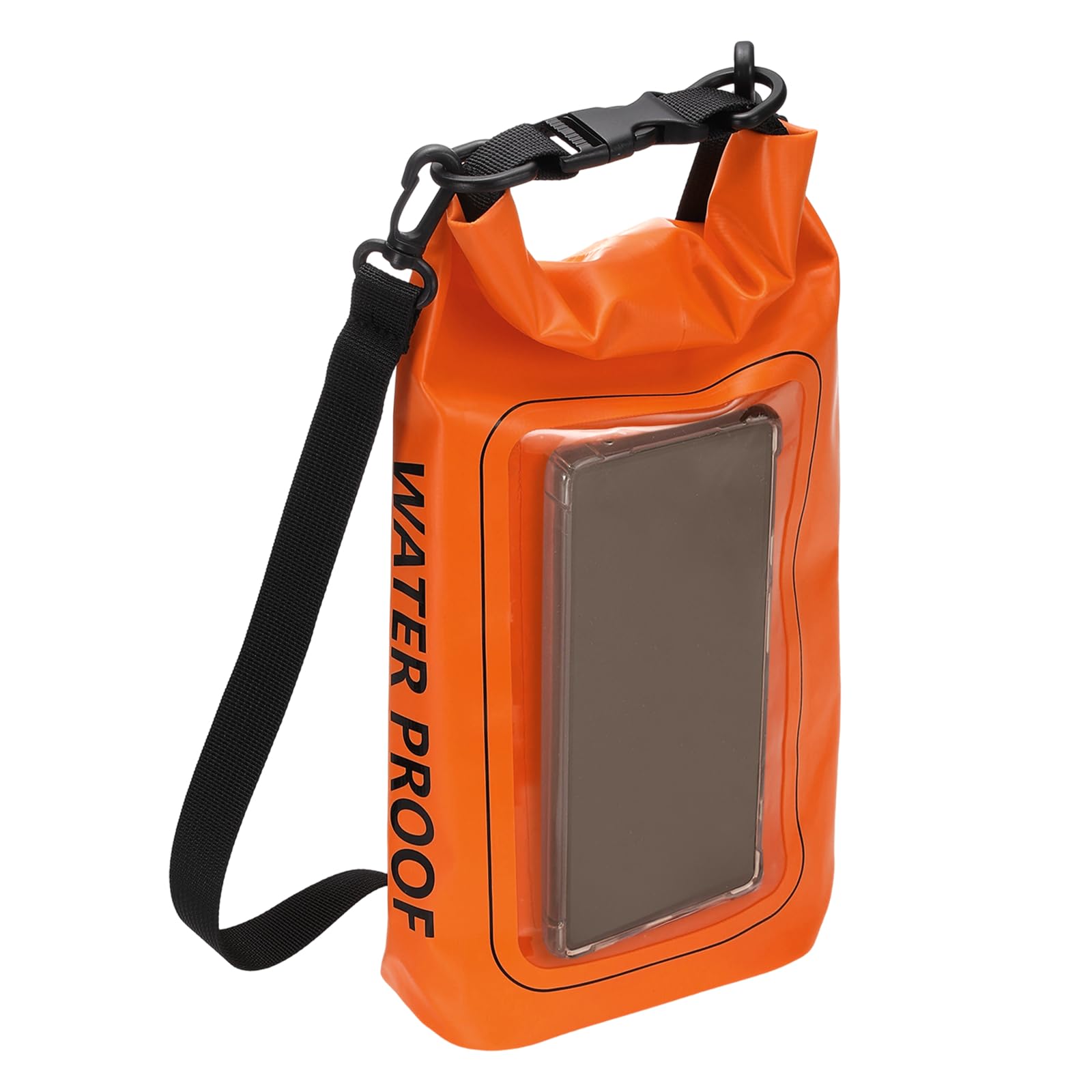 PATIKIL Waterproof Dry Bag 2L, Lightweight Roll Top Waterproof Backpack with 7 Inch Phone Case for Kayaking Camping Boating Swimming Hiking Traveling, Orange