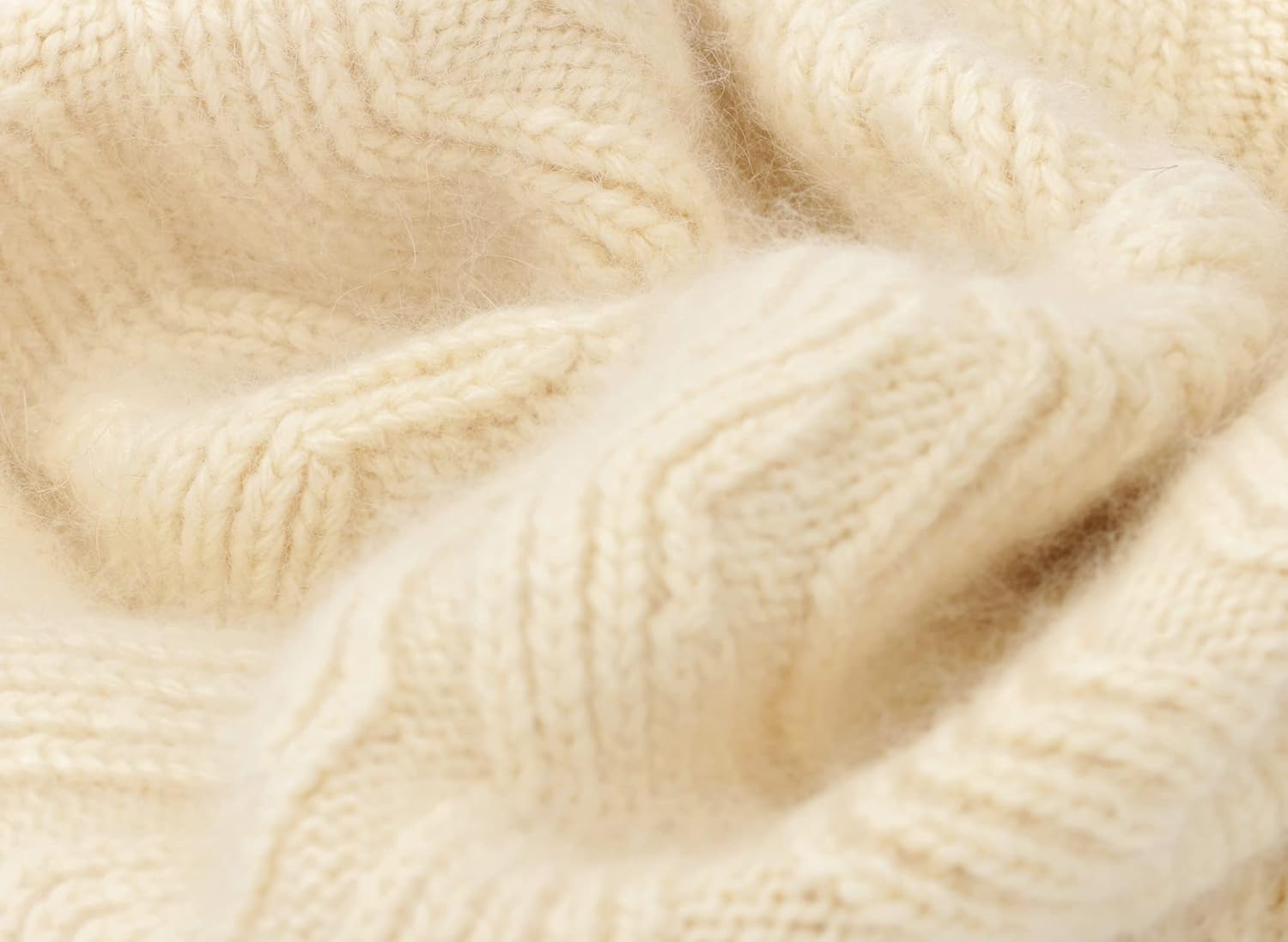 Women's Double-Layer Cashmere Blend Beanie Hat Soft Chunky Warm Winter Cable Slouchy Knit Beanie Hat for Women - Image 2