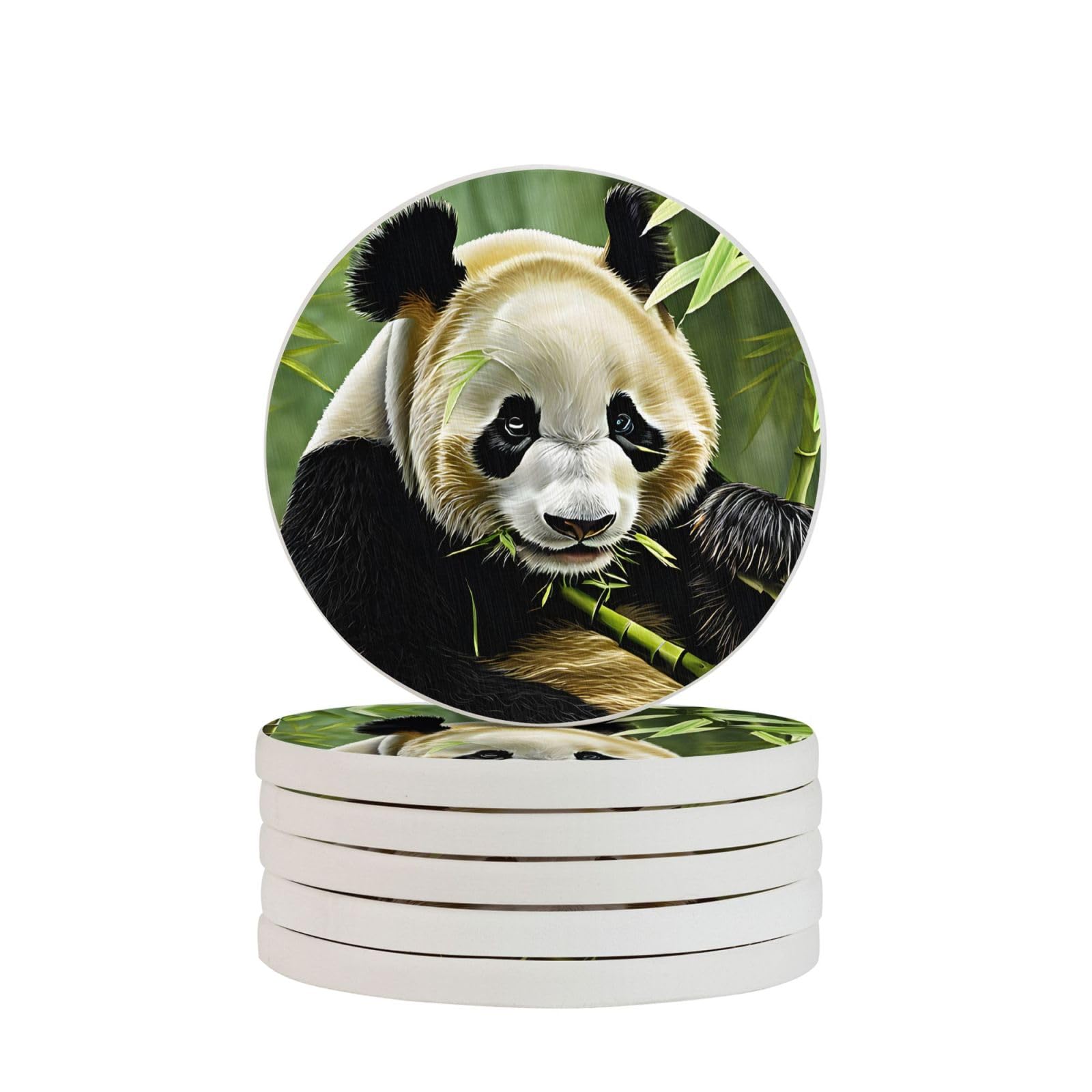 Sous-verres personnalisés en diatomite pour café et apéritif design panda