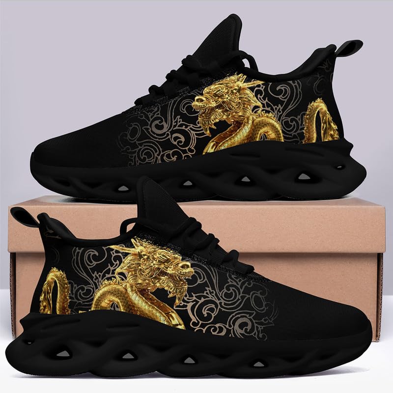 Mens Dragon Running Shoes Breathable Cushion Non Slip Outdoor Sports Walking Sneaker Tennis Jogging Training Tennis Shoes4