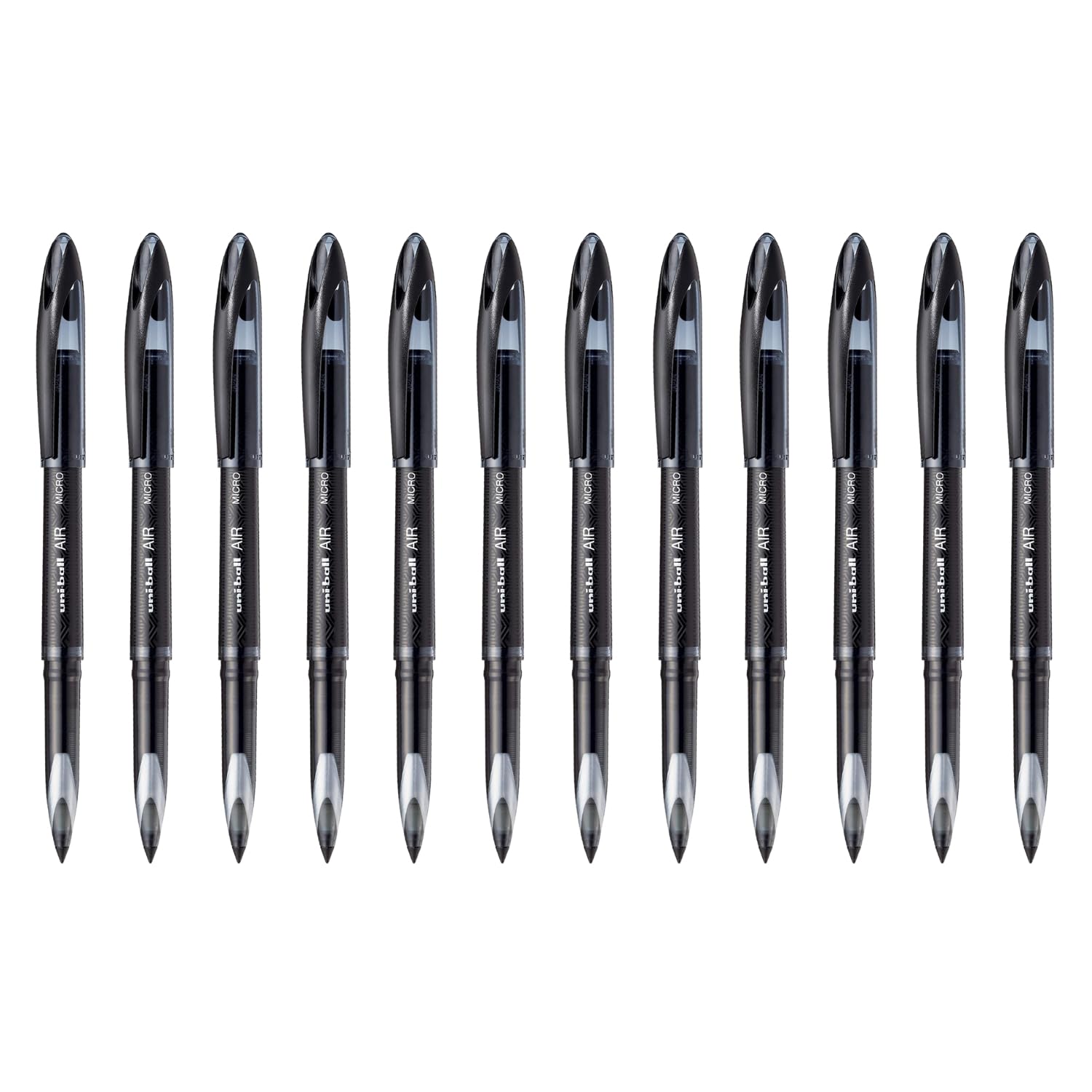 uniball Air Porous Rollerball Pen, Medium 0.7 Mm, Black Ink/barrel, Dozen