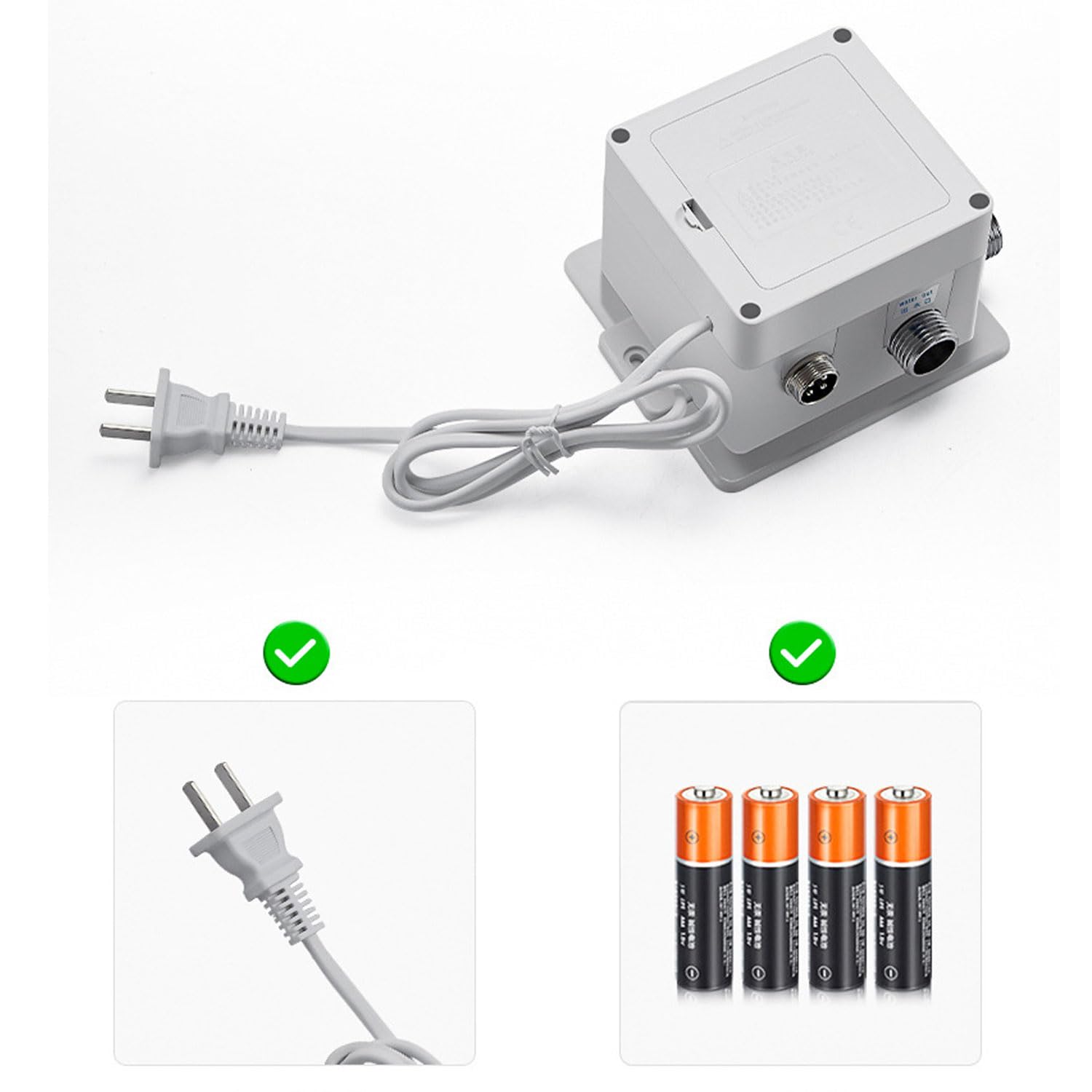 Rubinetto Con Sensore A Infrarossi, Rubinetto Automatico Con Miscelatore Bagno Lavabo Alto 32 Cm, Rubinetto Senza Contatto Battery Ottone Antibatterico Resistente Alla Corrosione (con miscelatore)