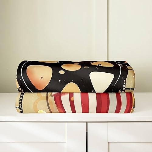 Miniatura 4 de Manta de felpa de cine vintage, para niñas y niños, diseño de póster de cine, manta de franela de forro polar de palomitas de maíz para todas las