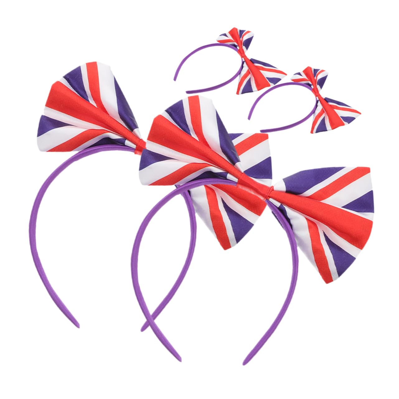 Beavorty 4 Piezas Tocado De Lazo Diadema Con Británica Lazo Para El Cabello Con Diademas Con Del Reino Unido Boppers Cabeza Arco Cosplay Decorar Satín De Las Mujeres